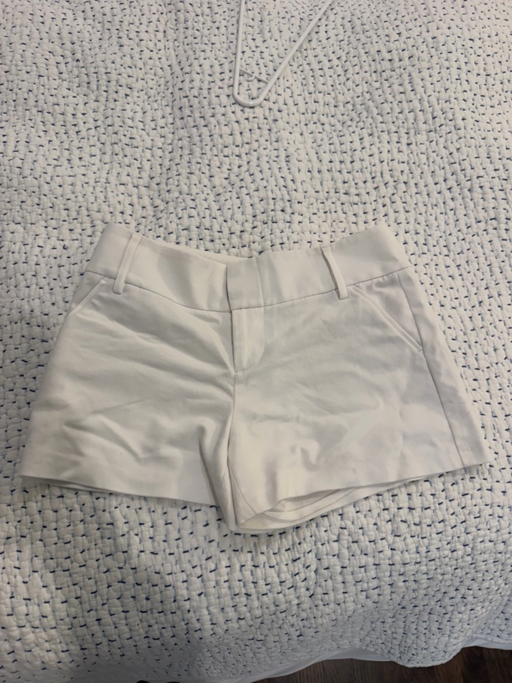 Alice + Olivia White Tailored High-Rise Shorts